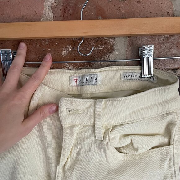 Guess Brittany Skinny Ankle Denim Jeans Butter Yellow Sz 26 - Picture 2 of 4